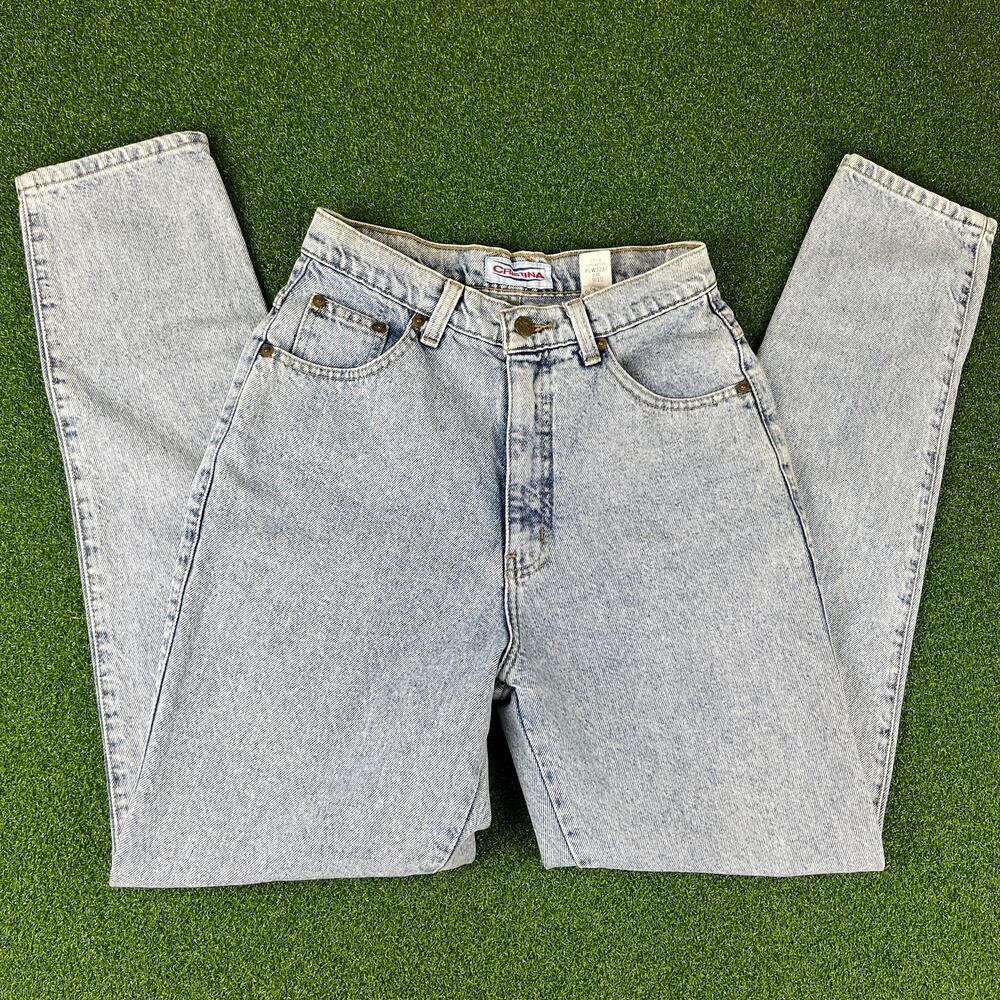 Vintage 80s 90s Cristina Light Washed Denim High Rise Skinny Jeans Sz 9/10